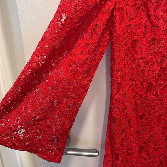 NWT - Never worn - Karl Lagerfeld Red Lace Dress - Mid Length Size 10 - Picture 5 of 7